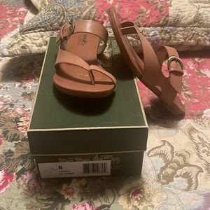 Coach sandals. Good condition but have been worn. Tan leather.